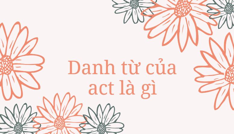 Danh từ của act là gì